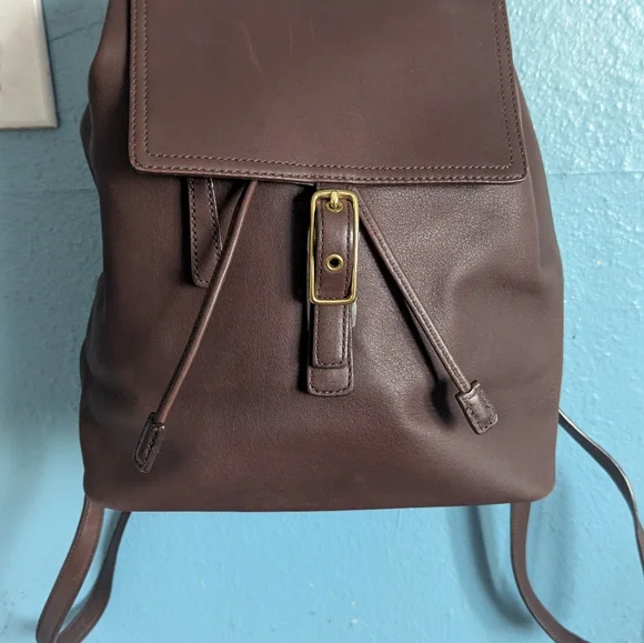 CoachElegant Brown Leather Backpack